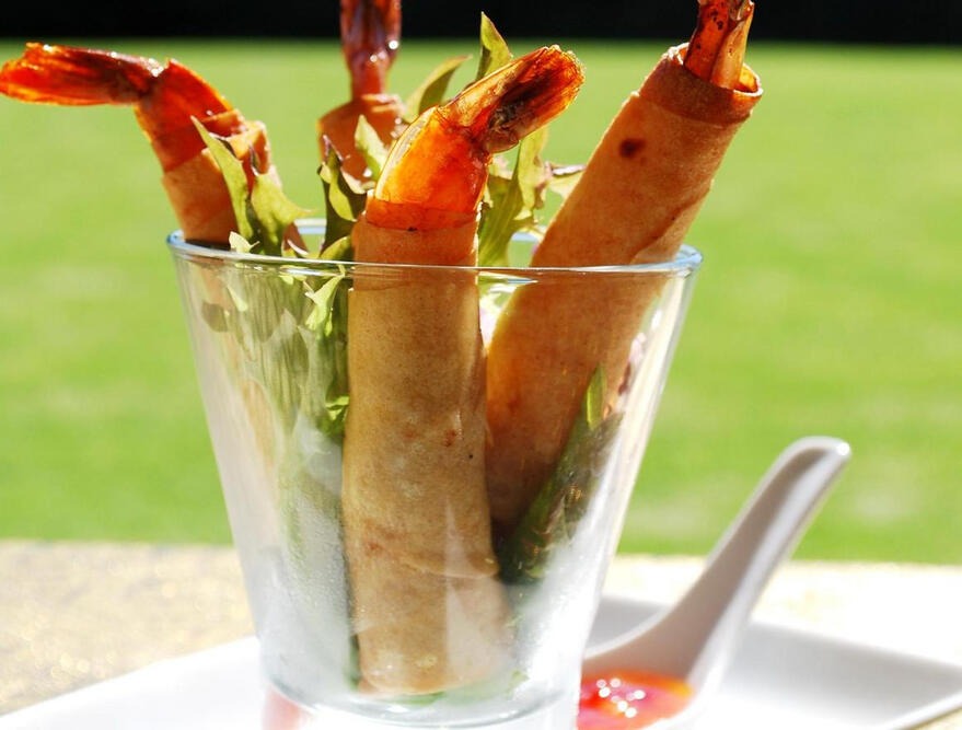 Goong Hom Pah wrapped prawns at Chang Siam Thai Restaurant